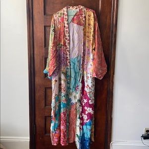 Silk patchwork robe